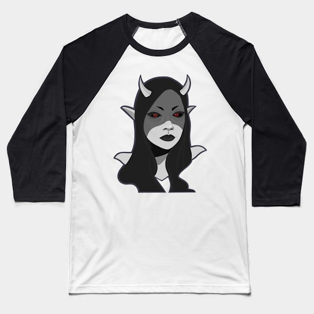 She-Devil Baseball T-Shirt by Hallowette